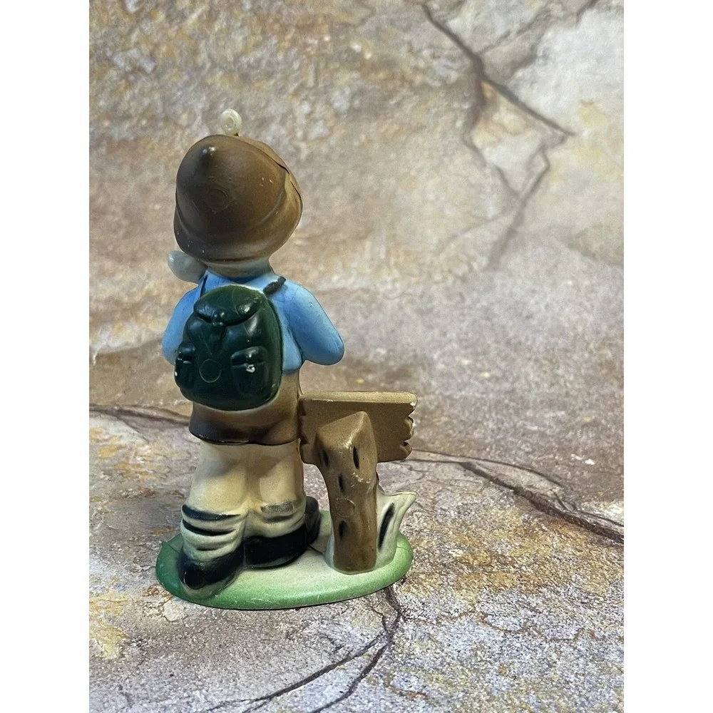Vintage Look Alike Hummel LITTLE HIKER BOY Cute Christmas Ornament